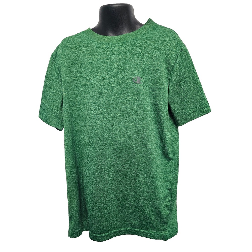 Champion Performance t shirt green logo short sleeve‎ boys' Medium